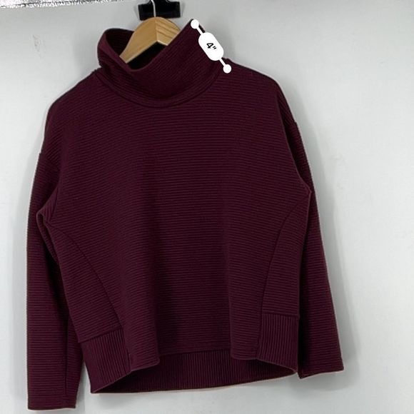 RBX Burgundy Ribbed Turtleneck Sweatshirt - Picture 8 of 12